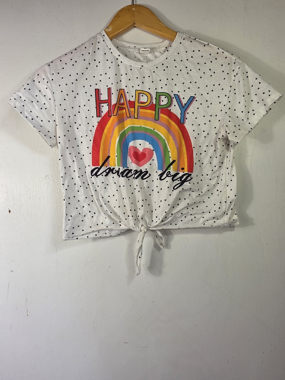 Kids Rainbow Happy Dream Big Tie Front Top